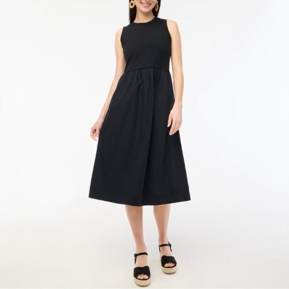 j.crew factory ca212 black high neck midi dress women size‎ small